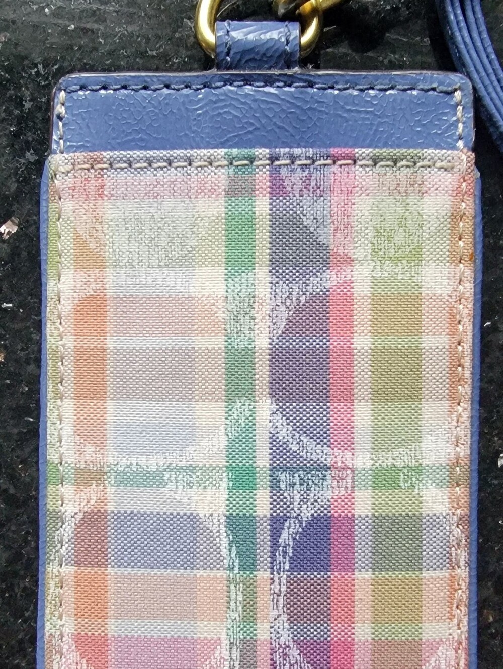 Coach Pretty Plaid ID LANYARD